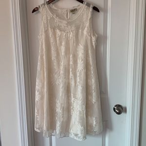 White floral A-line dress